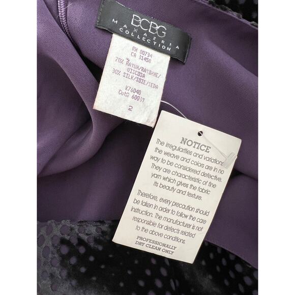 BCBGMAXAZRIA Sleeveless Sheath Dress Deep Purple Velvet 2 - Picture 6 of 6
